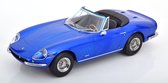 Het 1:18 Diecast-model van de Ferrari 275 GTB4 Nart Spyder met afneembare softtop uit 1967 in blauw metallic De fabrikant van het schaalmodel is KK Scale. Dit model is alleen online verkrijgbaar