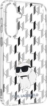 Karl Lagerfeld Monogram Choupette Back Cover - Geschikt voor Samsung Galaxy S23 FE (S711) - Transparant