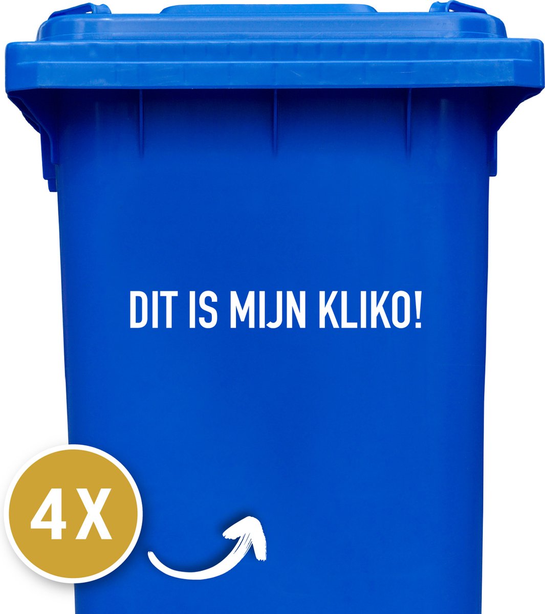 Container sticker - Container Sticker Huisnummer - Variant: Dit is mijn kliko! - 25 x 3,5 cm - Kleur: Wit - Aantal: 4 Stuks - Stickers volwassenen - Cijfer stickers - Container stickers - sticker - stickers