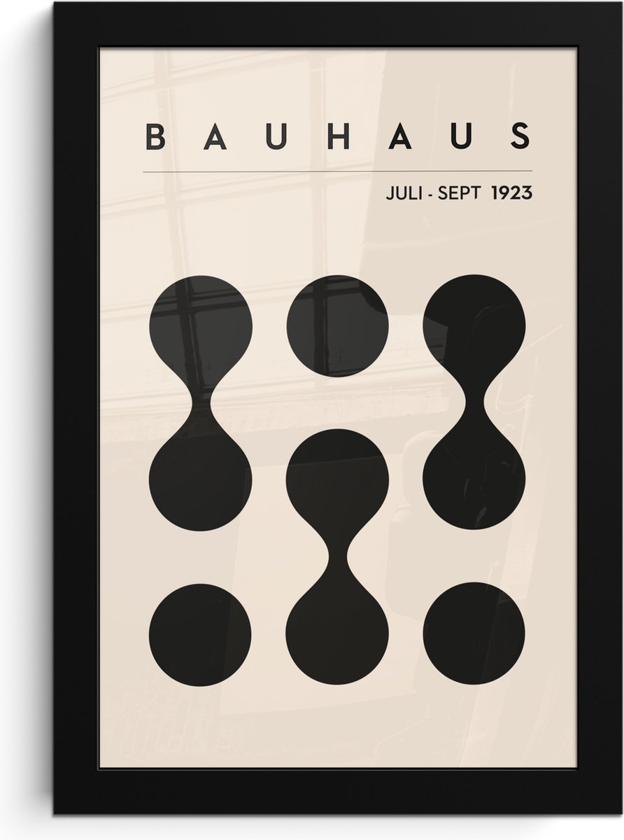 FrameYourWall Poster in lijst - Fotolijst 20x30 cm - Posters - Bauhaus - Abstract - Zwart - Art - Modern - Posterlijst zwart - Decoratie - Wanddecoratie woonkamer - Muurdecoratie slaapkamer