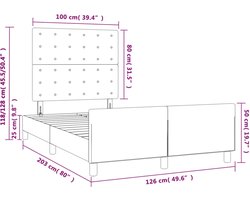 vidaXL - Bedframe - met - hoofdeinde - fluweel - roze - 120x200 - cm