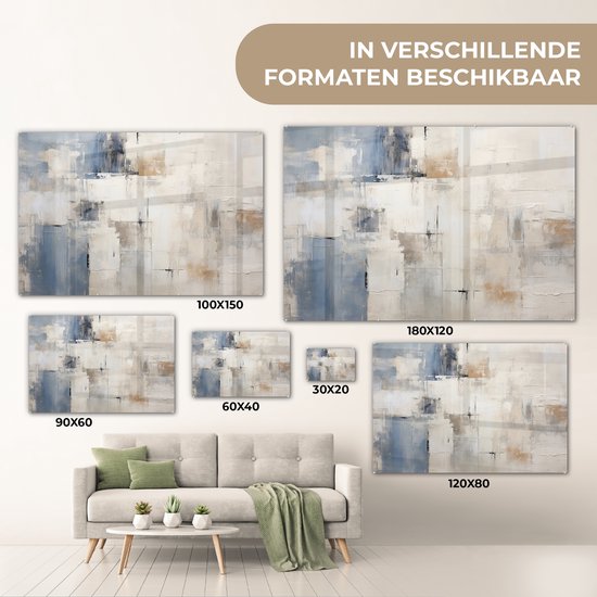 MuchoWow® Peinture sur verre 90x60 cm - Peinture sur verre acrylique - Aquarelle - Abstrait - Art - Photo sur verre - Décoration murale salon - Décoration murale chambre - Peintures