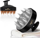 BeautyFit® - Scalp Massager - 2 stuks - Inclusief E-book - Anti roos - Shampoo Brush - Scalp Brush - Hoofdhuid Massage Borstels - Haargroei Versneller - Haargroei Producten - Haarborstel - Grijs/Bruin