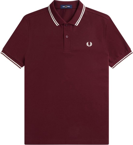 Fred Perry - Polo M3600 Bordeaux - Slim-fit - Heren Poloshirt Maat S