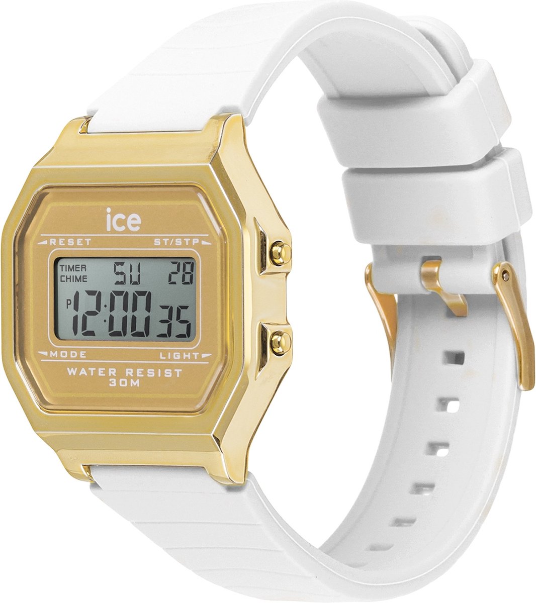 Ice Watch ICE digit retro - White gold 022049 Horloge - Siliconen - Wit - Ø 33 mm