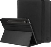 Rosso Element Hoes Geschikt voor Samsung Galaxy Tab S9 FE Plus | Book Case | Volledige bescherming | Elastische band | Sleep/Wake functie | Met Penhouder | Verstelbare standaard | Zwart