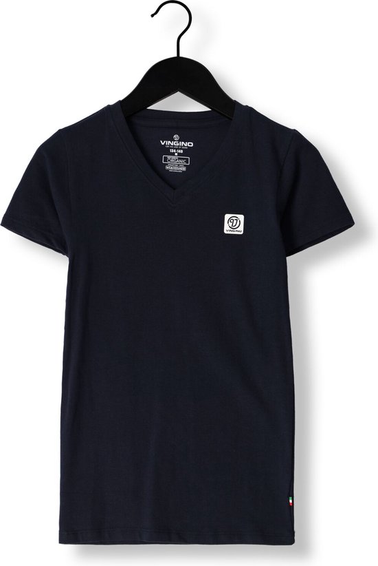 Vingino B-basic-tee-vnss Polo's & T-shirts Jongens - Polo shirt - Donkerblauw - Maat 110/116