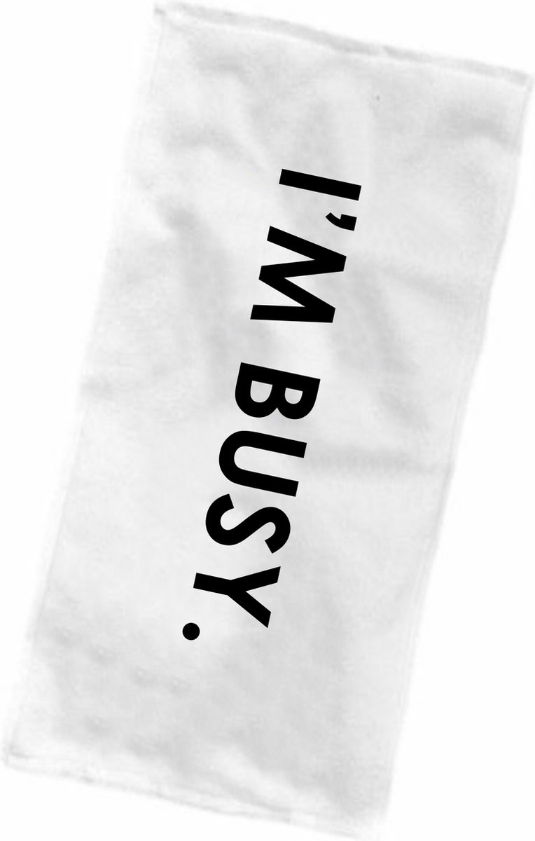 Strandlaken - Badhanddoek met print - Strandhandoek - I'm busy - Zwemmen - Badlaken met tekst