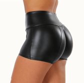 Strakke lederen push-up short vrouwen - Sexy BDSM broekje - Erotische kleding voor haar - Ronde billen - Leer - Nachtclub - Mini short - Rollenspel