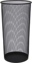 Gerimport paraplubak/parapluhouder - zwart - draad metaal - D26 x H50 cm - Uitlekbakken voor paraplus