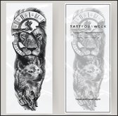 Nep tattoo sleeve leeuw & vos | Tattoo sleeve voor volwassenen | Blijft 5 dagen zitten | tattforaweek