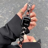 MY PROTECT - Bracelet Circle en Métal de Luxe Adapté pour Apple Watch 38mm - 40mm - 41mm - Zwart