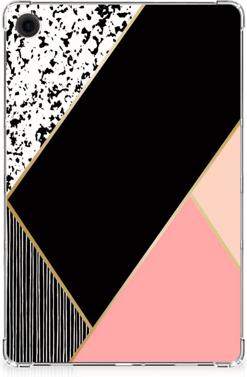 Samsung Galaxy Tab A9 Plus Back Cover Zwart Roze Vormen