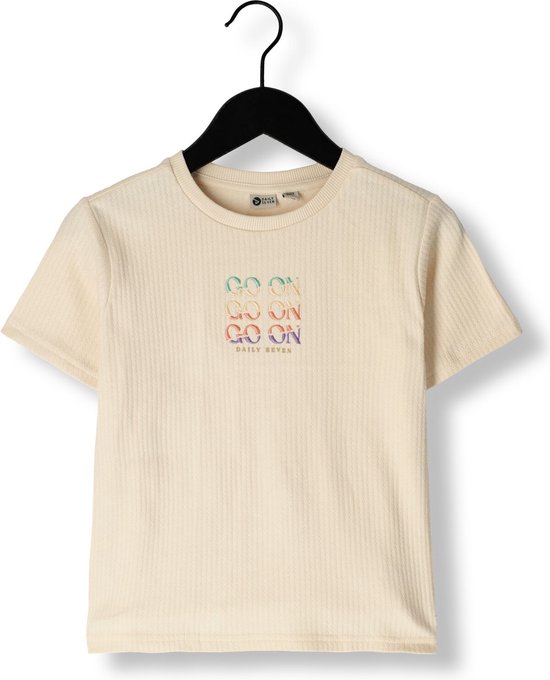 DAILY7 T-shirt Rib Go On Tops & T-shirts Meisjes - Shirt - Beige - Maat 92