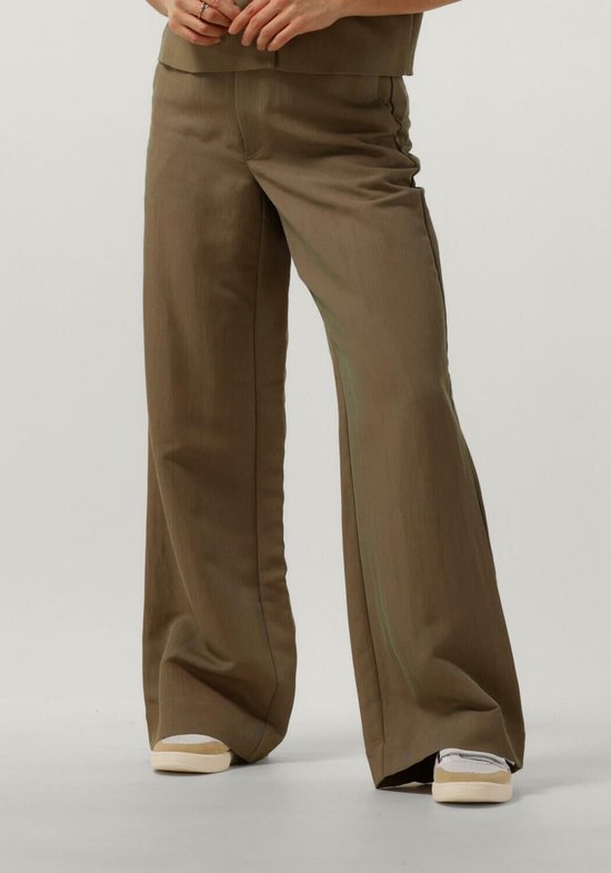 My Essential Wardrobe Emmymw Wide Pant Broeken Dames - Olijf - Maat 34