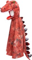 Great Pretenders Verkleedkledij T-Rex cape met klauwen - Rood - Maat 5-6 jaar