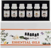 Set d'huiles essentielles 6 pièces - 100% pures et naturelles - Convient pour diffuseur Aroma - Coffret d'huiles essentielles - Aromathérapie - 6x10ml