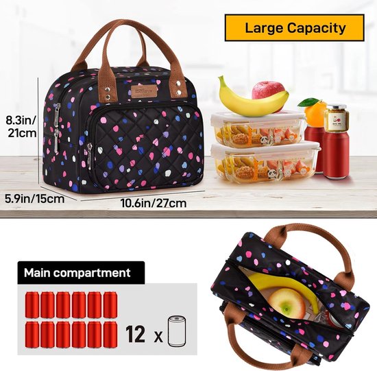 Veki Geïsoleerde Lunchtas 6.3L, Kleine Koeltas Voor Dames En Heren Draagbare Lunchbox Opvouwbare Geisoleerde Lunchtas Waterdichte Lunchtas Voor Werk School Picknick Reizen