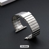 Smartwatchbandje RVS Zilver - Stainless Steel - Uzzy M.F - Geschikt Voor Apple Watch - Metalen Band 42mm/44mm/45mm/49mm - Zakelijke RVS band - geschikt voor Ultra SE Series 8 7 6 5 4 3 2 1 SE SE2 Ultra - Kleur Zilver