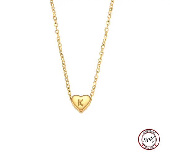 Soraro Initialen Ketting | Letter K | Minimaliste Kettingen Goud | 18K Goldplated | Gouden Ketting | Cadeau voor Haar | Vrouwen Cadeau | Elegante Kettingen