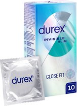 Durex Condooms - Invisible Slim - 10 Stuks - Close Fit - Dunner voor meer Gevoel - Discreet Verzonden - Met Kwantumkorting