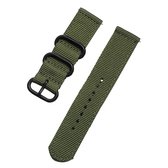 DrPhone Nylon Flex Strap - Nylon Horlogeband - 18mm - Zwarte Sluiting - Groen