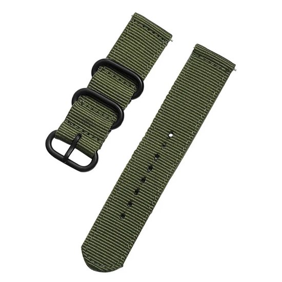 DrPhone Nylon Flex Strap - Bracelet de montre en nylon - 18 mm - Fermoir noir - Vert