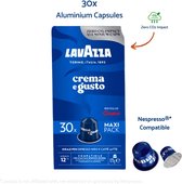 Tasses à café compatibles Lavazza Nespresso - Crema e Gusto Classico 30 pièces - Café italien - Capsules en aluminium pour Inissia, Pixie, Citiz, etc.