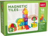 KEBO magnetisch speelgoed - magnetic tiles - magnetische tegels - magnetische bouwstenen - constructie speelgoed - montessori speelgoed - 18pcs - Kbm-18