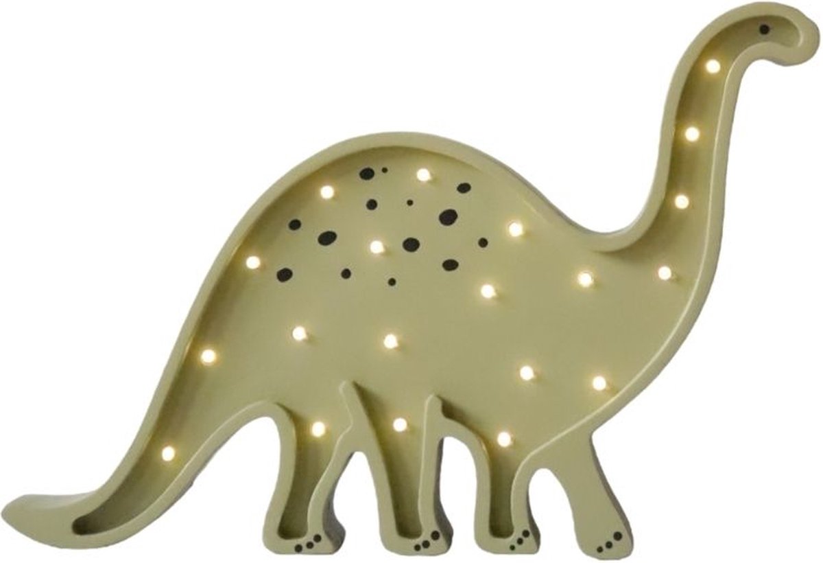 Dinosaurus Nachtlampje Houten Sfeerverlichting met Dimmer en Timer Perfect voor Baby's en Peuters Olijfgroen