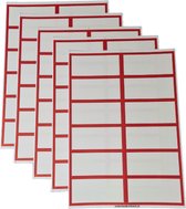 Ace Verpakkingen - Etiketten Stickers Blanco Kleur Rood - 60 Etiketten - Labels - 100 × 47mm - Met schrijfvlak - Zonder lijmresten - Geschikt voor school/kantoor/verhuizen