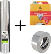 Ace Verpakkingen - Radiatorfolie + Tape + Tochtstrip 6m - 50cm × 5m - Incl. 10 meter Aluminiumtape - Verlaag je gasverbruik - Dubbele isolatie - 50cm × 5m - 2.5m² - Verduurzaampakket