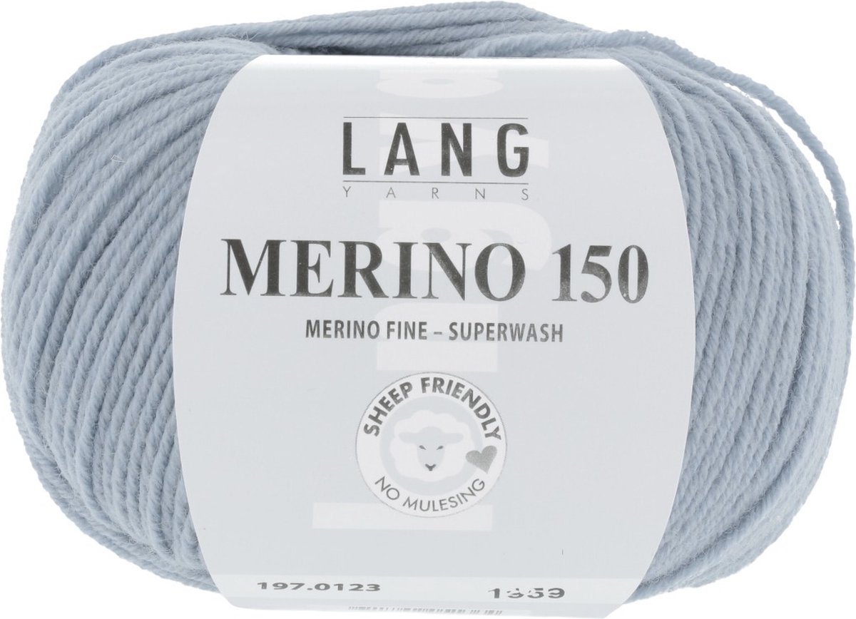 Lang Yarns Merino 150 - 123 zilvergrijs - Merinowol Garen