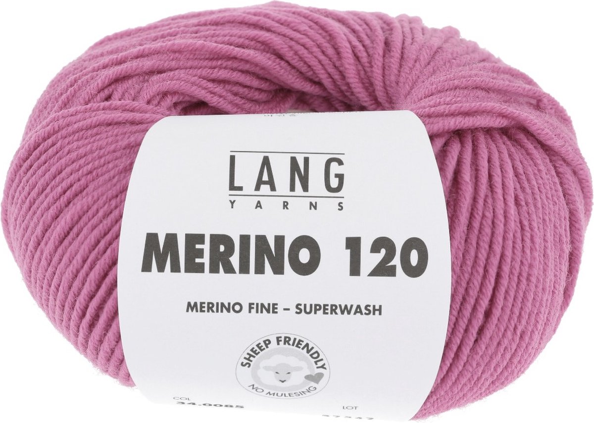 Lang Yarns Merino 120 - 85 pink - Merinowol Garen