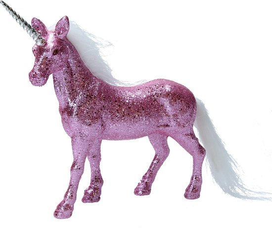 Figurine Licorne Glitter - Unicorn - Cheval - Fantasy - 19 cm - Rose