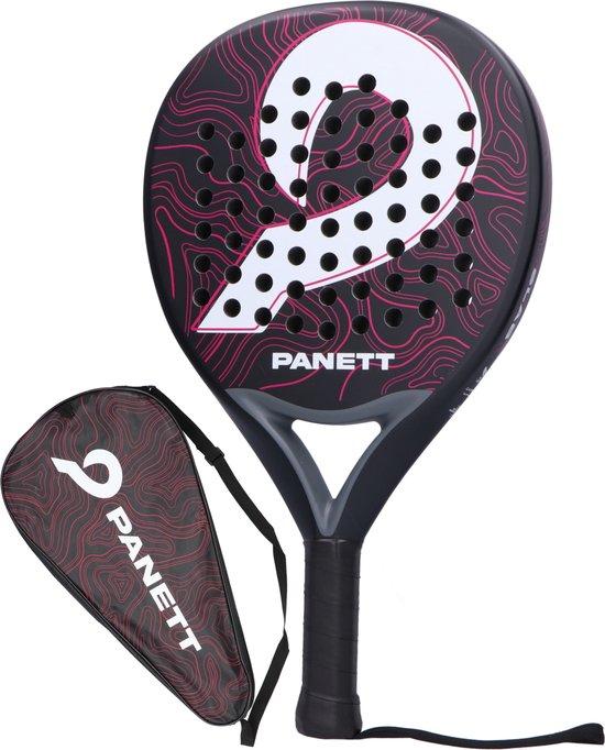 Panett Padel Racket - TT Model - Incl. Hoes - Druppelvorm - Padellen - Geschikt voor elk Niveau - Roze
