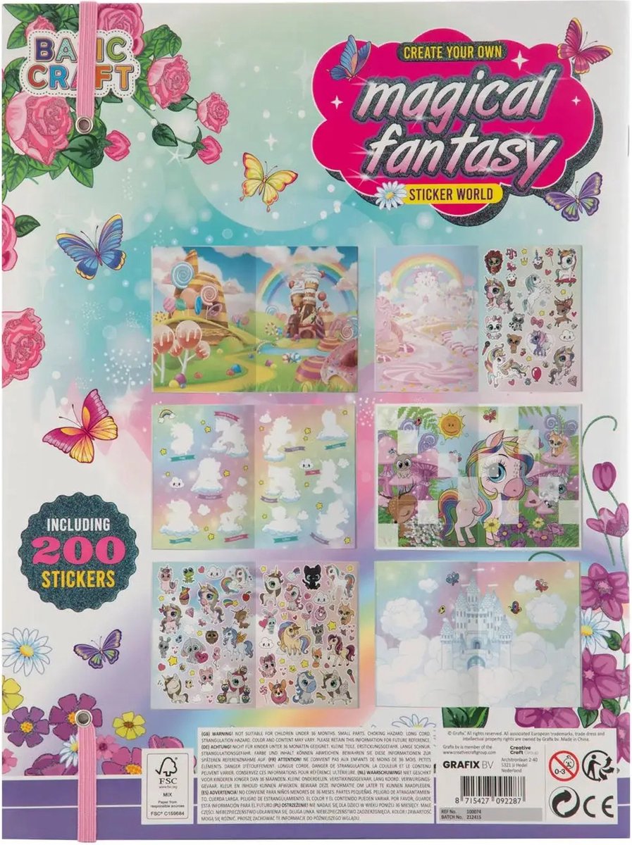 Grafix Magisch Fantasy Unicorn Stickerboek - 200 stickers - activiteitenboek voor meisjes - Doeboek - Opdrachten Boekje - Sinterklaas cadeau — afbeelding 3