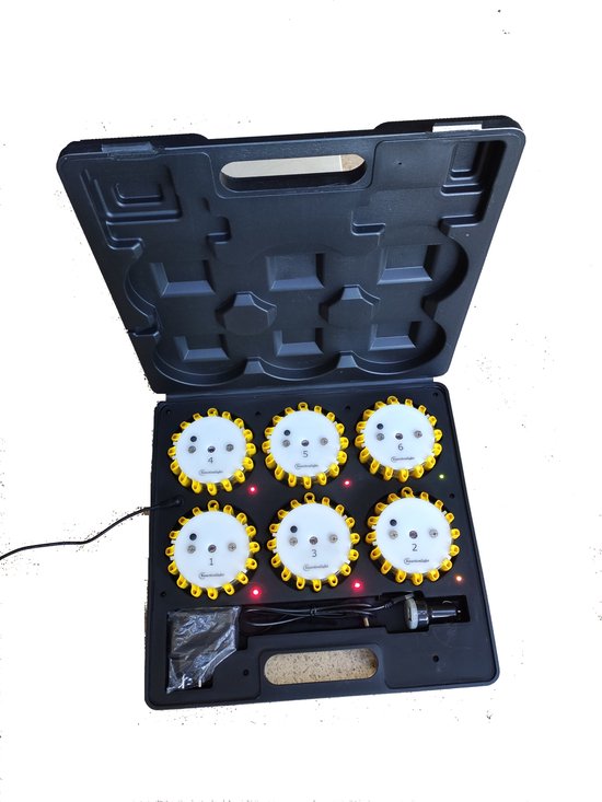 Foto: Reactionlight set 6 lichten geel plus 6 streps trainen reaction lights longrange sportartikelen sport apparatuur reactie trainer fysiotherapie reactie licht thuis sporten reactionlight reactionlights