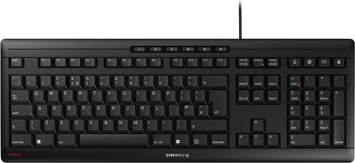 CHERRY STREAM - Toetsenbord - USB - VK - toetsschakelaar: CHERRY SX - zwart