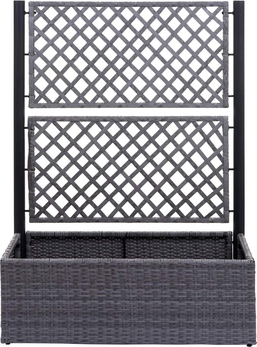 Cosmo Casa Poly Rattan Klimrek - Plantenbak Klimrek - 142x100x43cm - Grijs