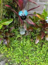 Metalen tuinsteker lieveheersbeestje blauw