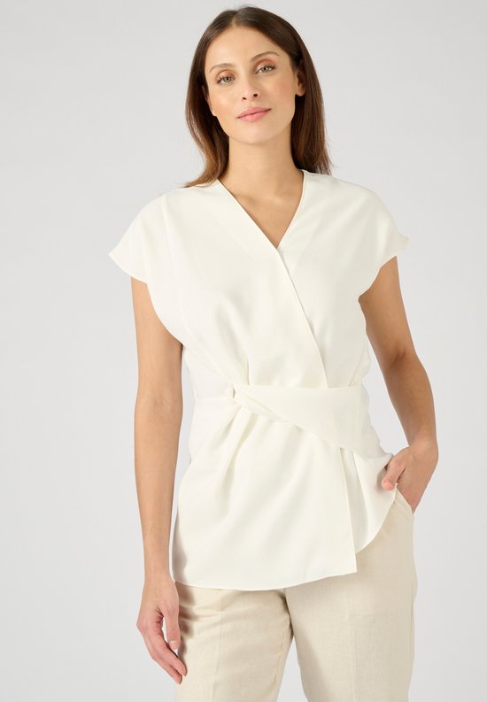 Damart - Asymmetrische top in crêpe met gedrapeerd effect - Dames - Beige - 40