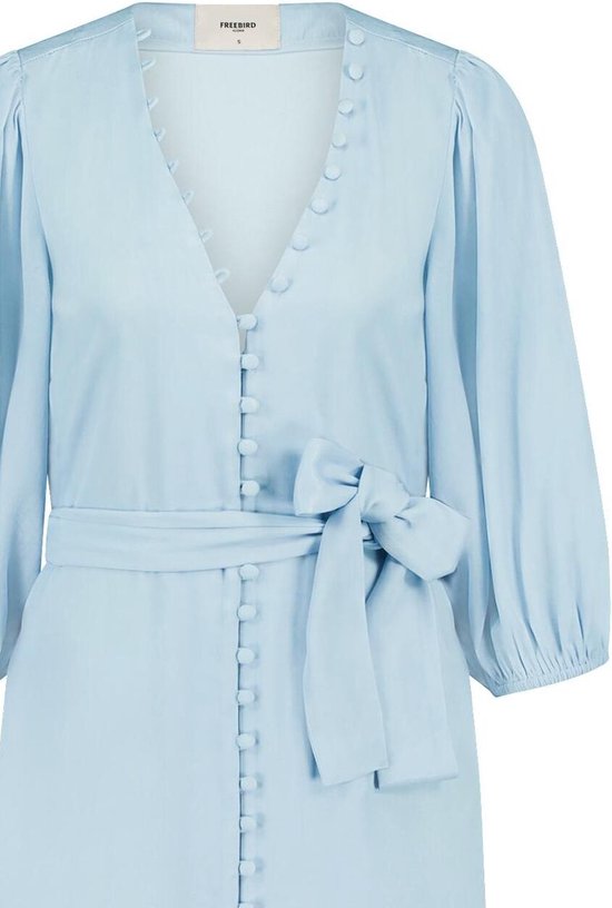 Leisure Jurken Voor Vrouwen,Dames Denim Jurk Wash Faded Lange Mouw V-Hals Casual Jurk Herfst Losse Button Down Shirt Jurk Vintage Verontruste Jean Maxi-Jurk Grote Maten Boho Kaftan-Jurken,Light Blue