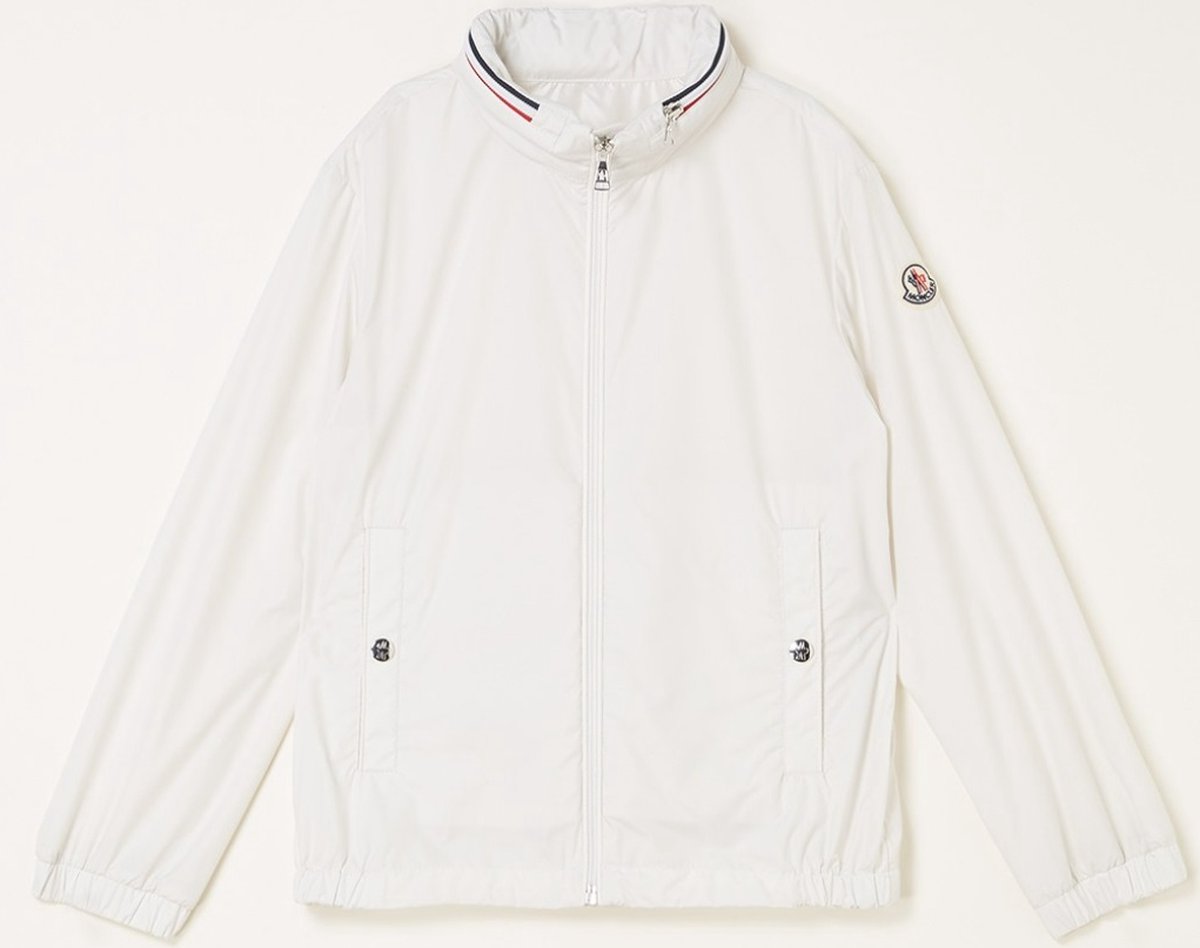 Moncler Farlak jack met logo en opbergbare capuchon - wit - maat 152
