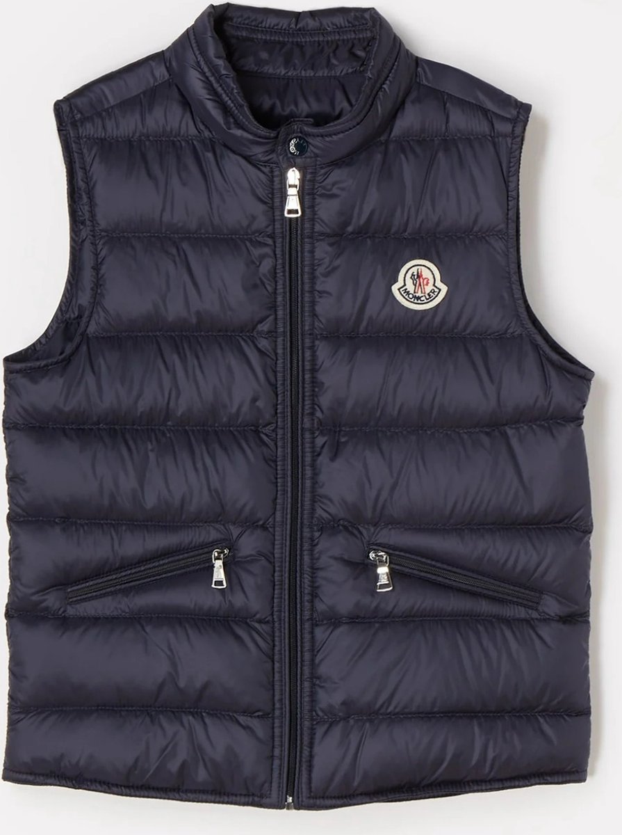 Moncler Gui bodywarmer met donsvulling en ritszakken blauw maat 152 bol