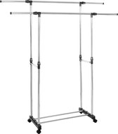 UOMIO Kledingrek, stabiel, vrijstaand metalen frame, kledingstang, kleerhanger met lade, smalle kapstok voor slaapkamer, 180 x 40 x 30 cm, vintage bruin