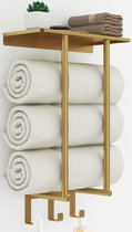 Wandhanddoekrek, handdoekenrek met plank voor badkamermuur