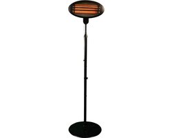 BRASQ Elektrische Terrasverwarmer Staand PHS100 - Heater 2000W - 3 warmtestanden - Verstelbaar - Spatwaterdicht - Voor binnen en buiten- Zwart