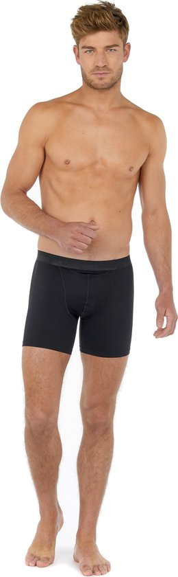 HOM - HO1 Long Boxer Briefs (1-pack) - Heren Boxer met langere pijp en horizontale gulp - Zwart - Maat S