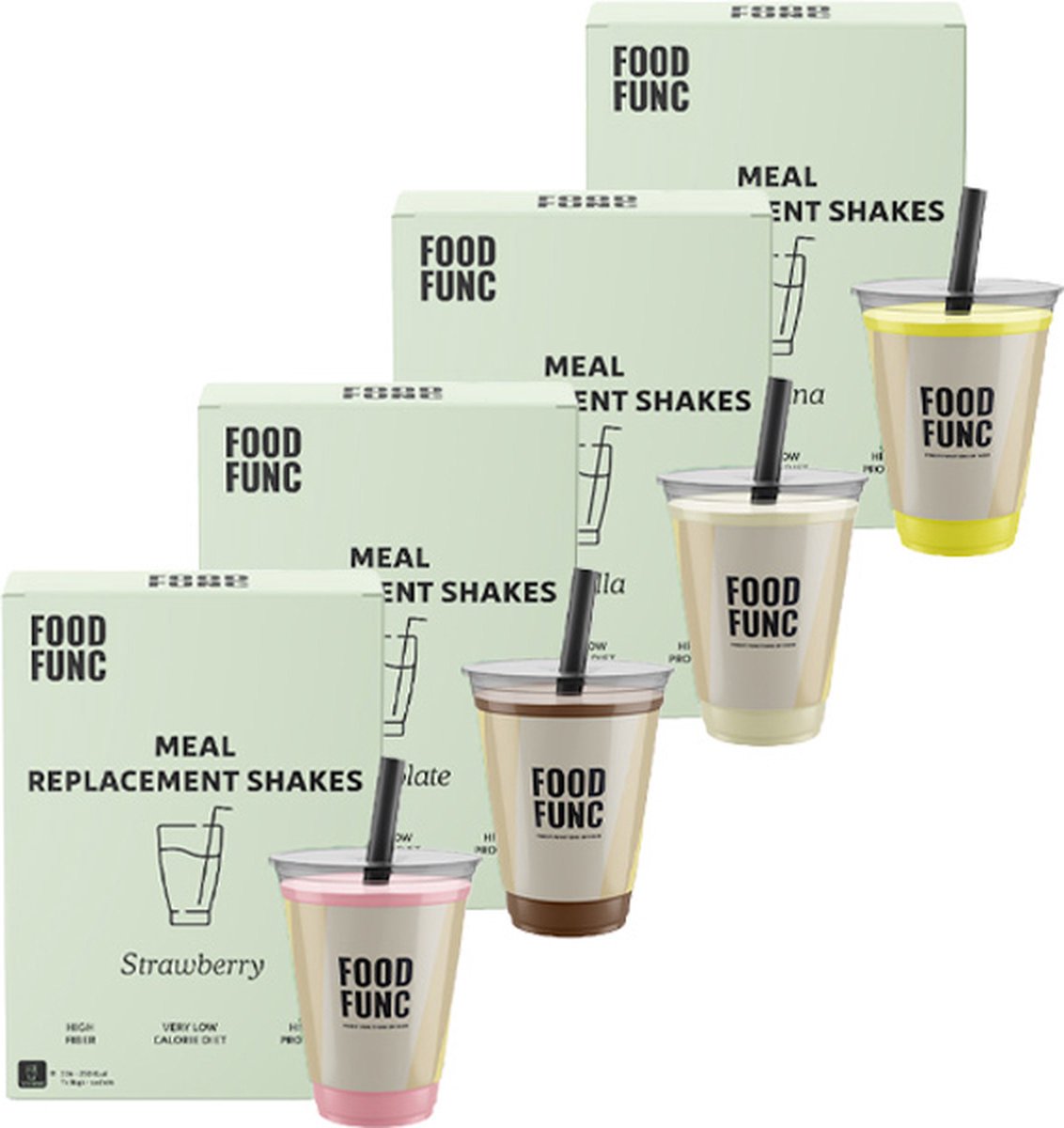 Foodfunc | Maaltijdshakes | Mixpakket | 4 stuks | No Junk Just Func